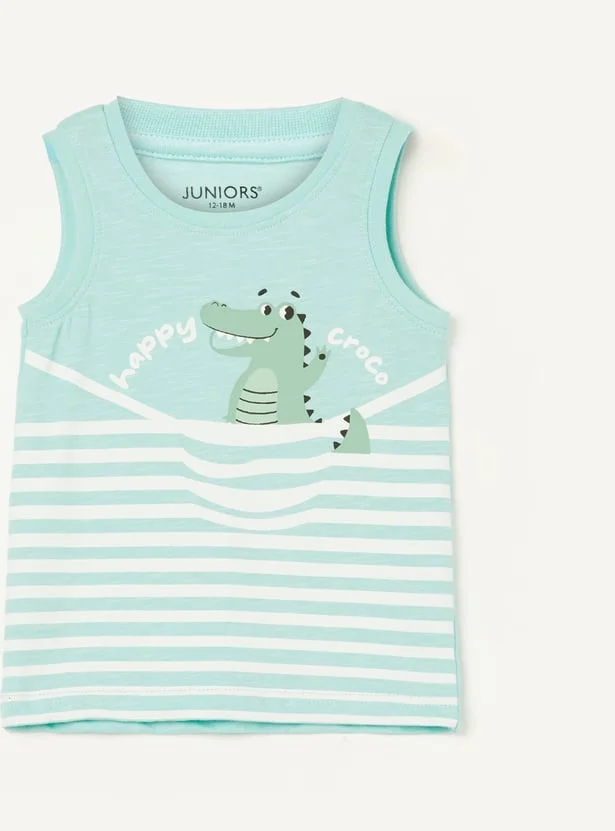 JUNIORS Boys Printed Sleeveless T-shirt